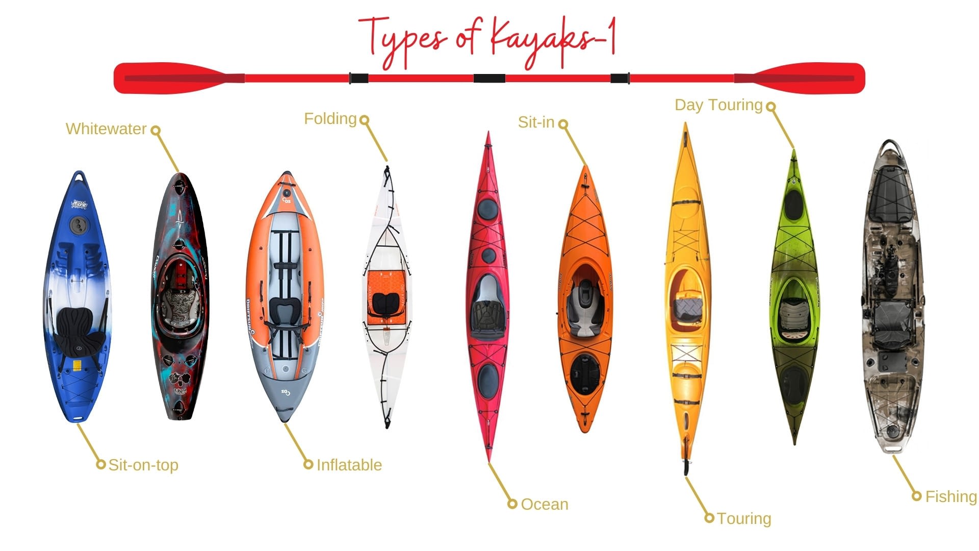 Different Types of kayaks 